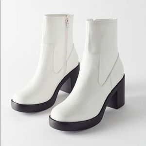 White ankle boots